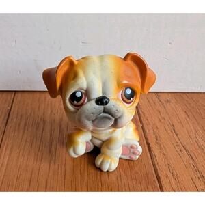 LPS #46 Littlest Pet Shop Authentic Orange and White Bulldog 2004 1st Generation